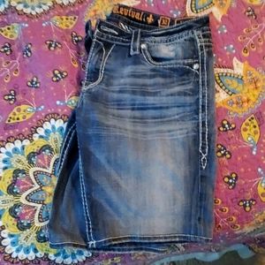 Rock revival bermuda shorts